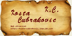 Kosta Čubraković vizit kartica